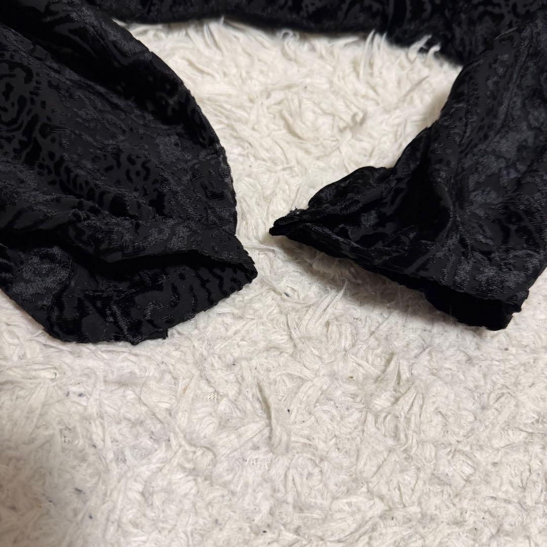 希少極美品　ジバンシー　ロングワンピース　ペイズリー総柄　ベルベット　ブラック