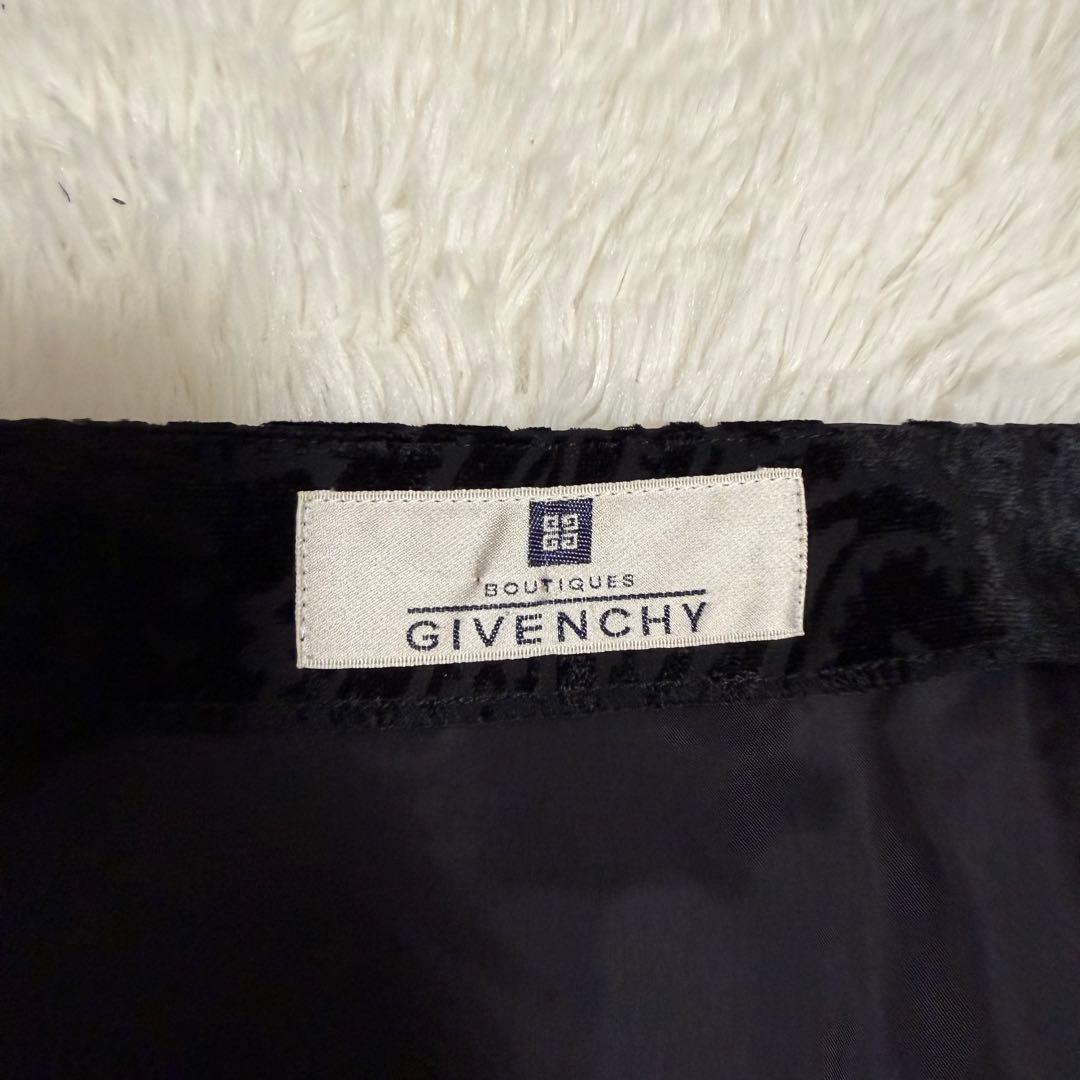 希少極美品　ジバンシー　ロングワンピース　ペイズリー総柄　ベルベット　ブラック