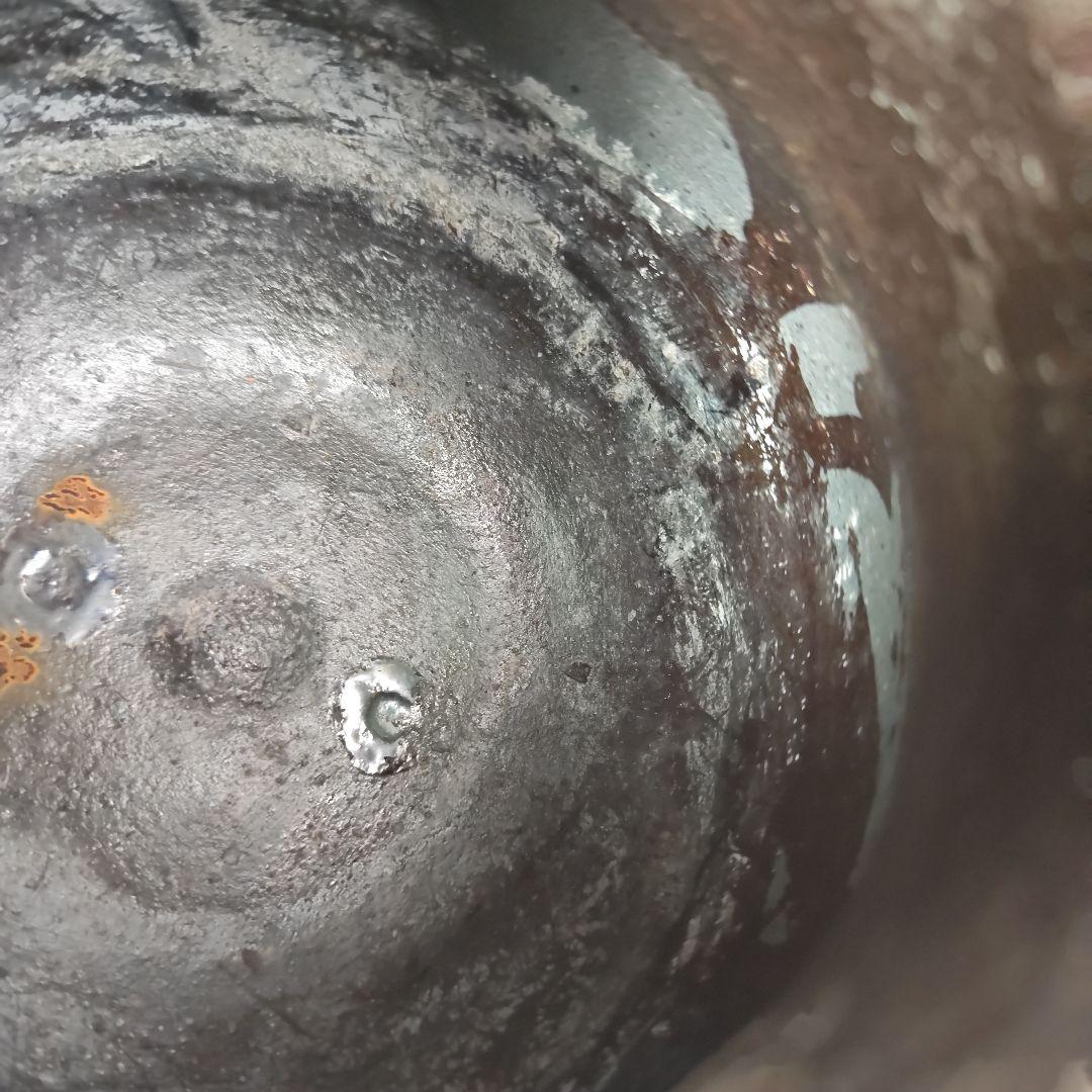 イ623 茶釜『釜師　菊地正直』『淡々斎好　唐松地紋　鶴首釜　銀独楽摘み　共箱』