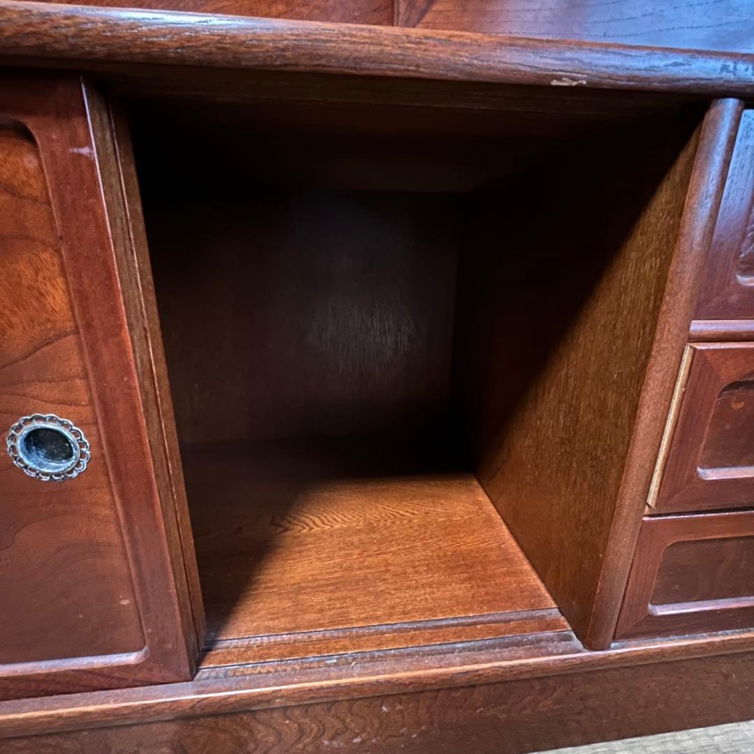 昭和レトロ 木製 茶箪笥 水屋箪笥 ガラス戸