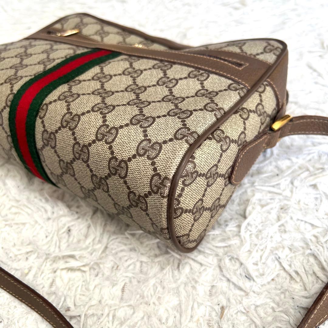 【極美品】GUCCI グッチ　ショルダーバッグ　GG柄　シェリーライン　PVC