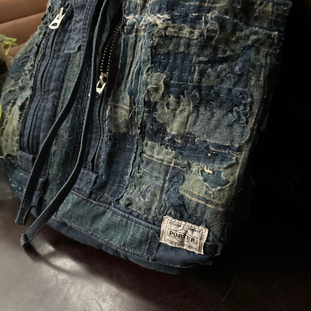 f*n様 ポーターをリメイク/藍染／襤褸