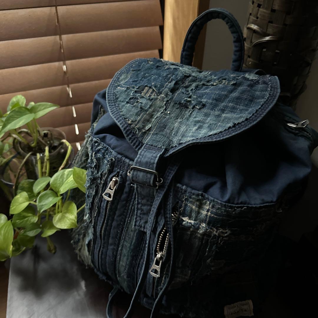 f*n様 ポーターをリメイク/藍染／襤褸