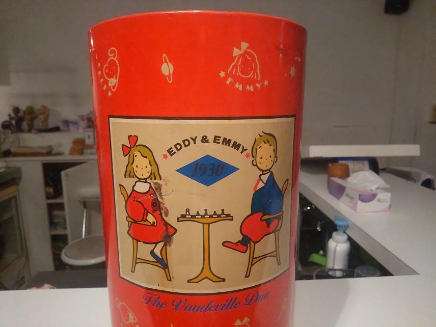 昭和レトロ★日本製 サンリオ エディ エミィ ザ ボードビルデュオ ゴミ箱