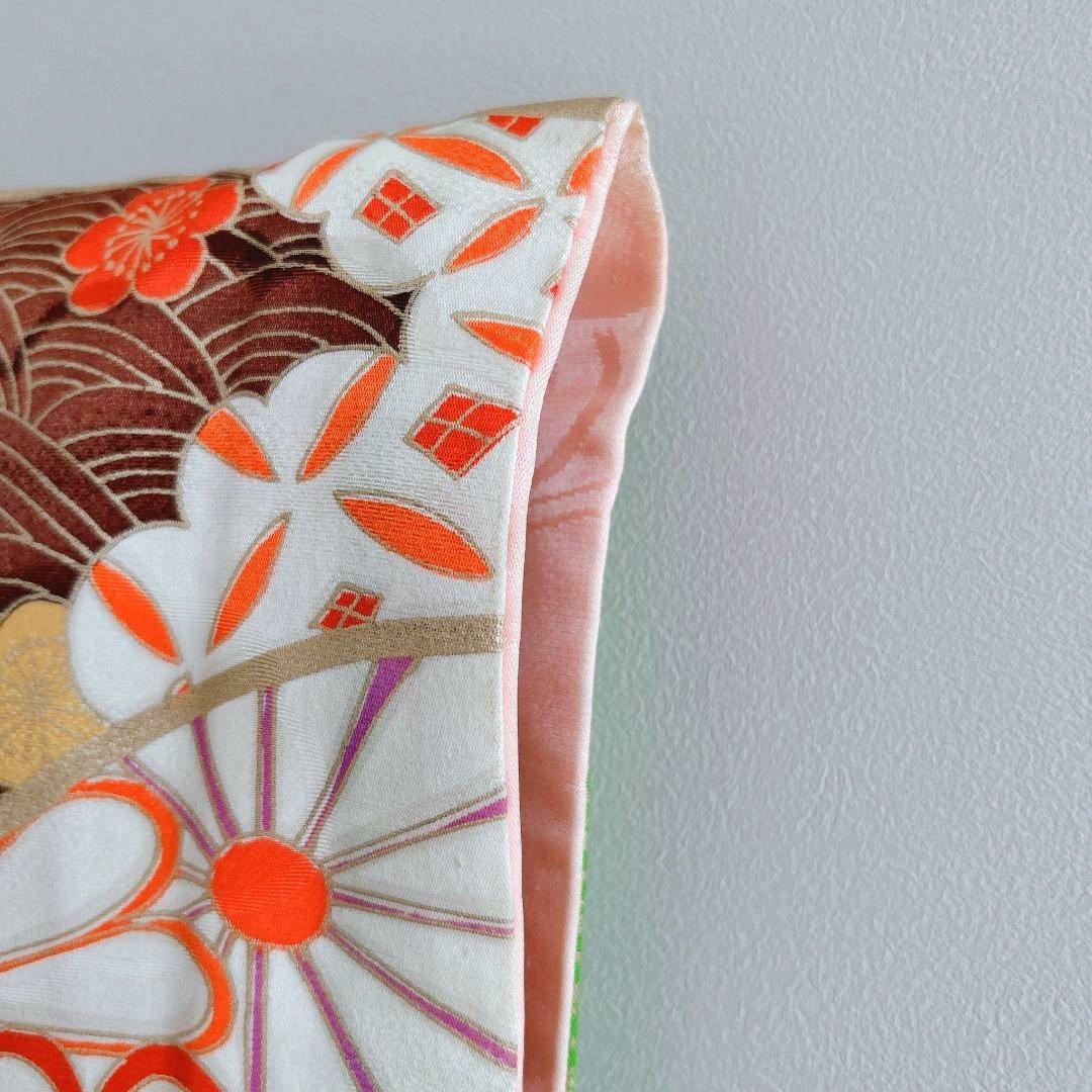 セット　七五三　7歳女の子　長着＆袋帯＆長襦袢＆小物　緑　源氏車金糸青海波　地紋