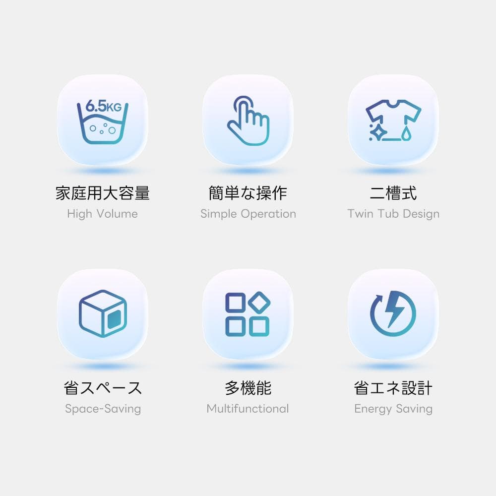 在庫一掃！二槽式洗濯機 縦型洗濯機 洗濯6.5kg/脱水槽4kg タイマー機能