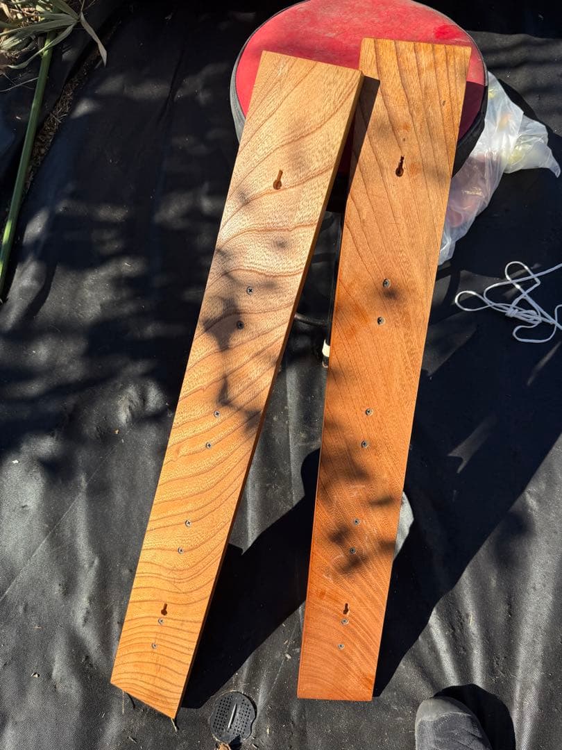 木製 壁掛けディスプレイラック 上下2枚セット 無垢材 ヴィンテージ調