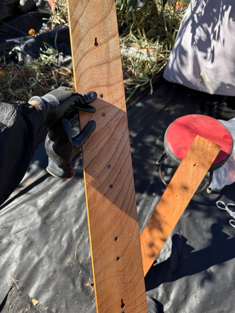 木製 壁掛けディスプレイラック 上下2枚セット 無垢材 ヴィンテージ調