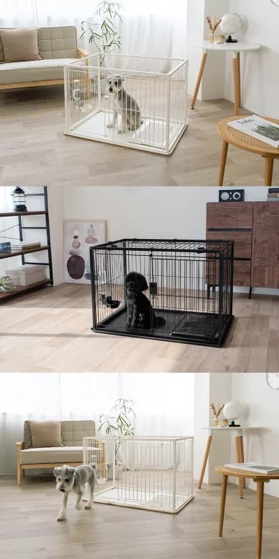 新品リッチェル　インテリアサークル　ケージ 90x60x65 cm ブラック犬用