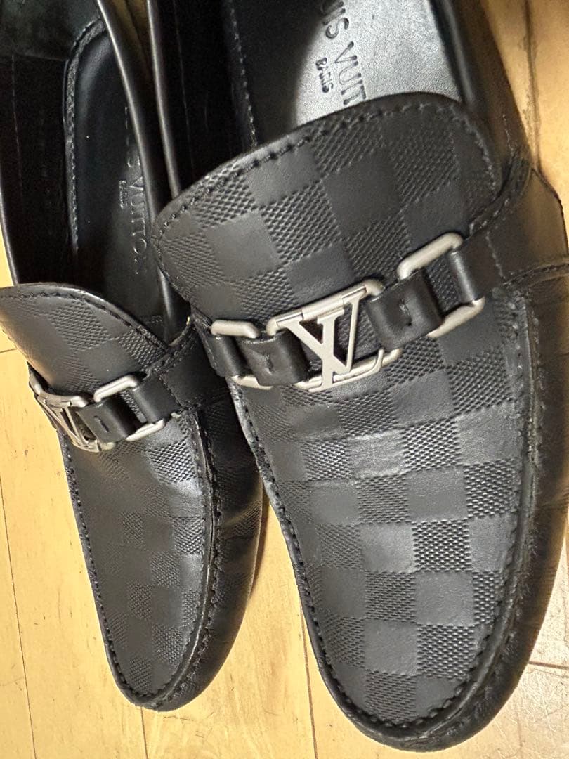 ルイビトンLOUIS VUITTON ダミエパターン ホッケンハイム ローファー