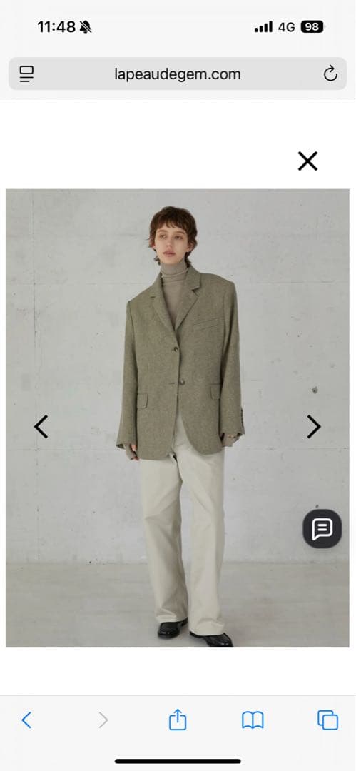 パンツ high waist straight twill pants