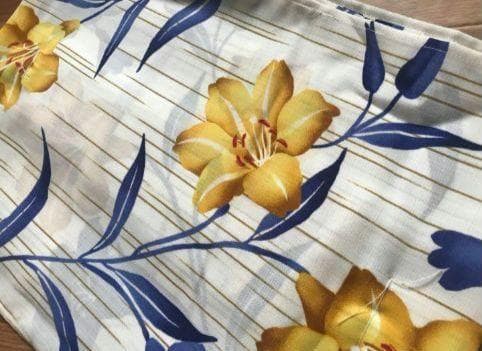 ◆ノー皺加工最高級カルキュロ◆山吹百合咲くおとな浴衣◆しわにならない浴衣