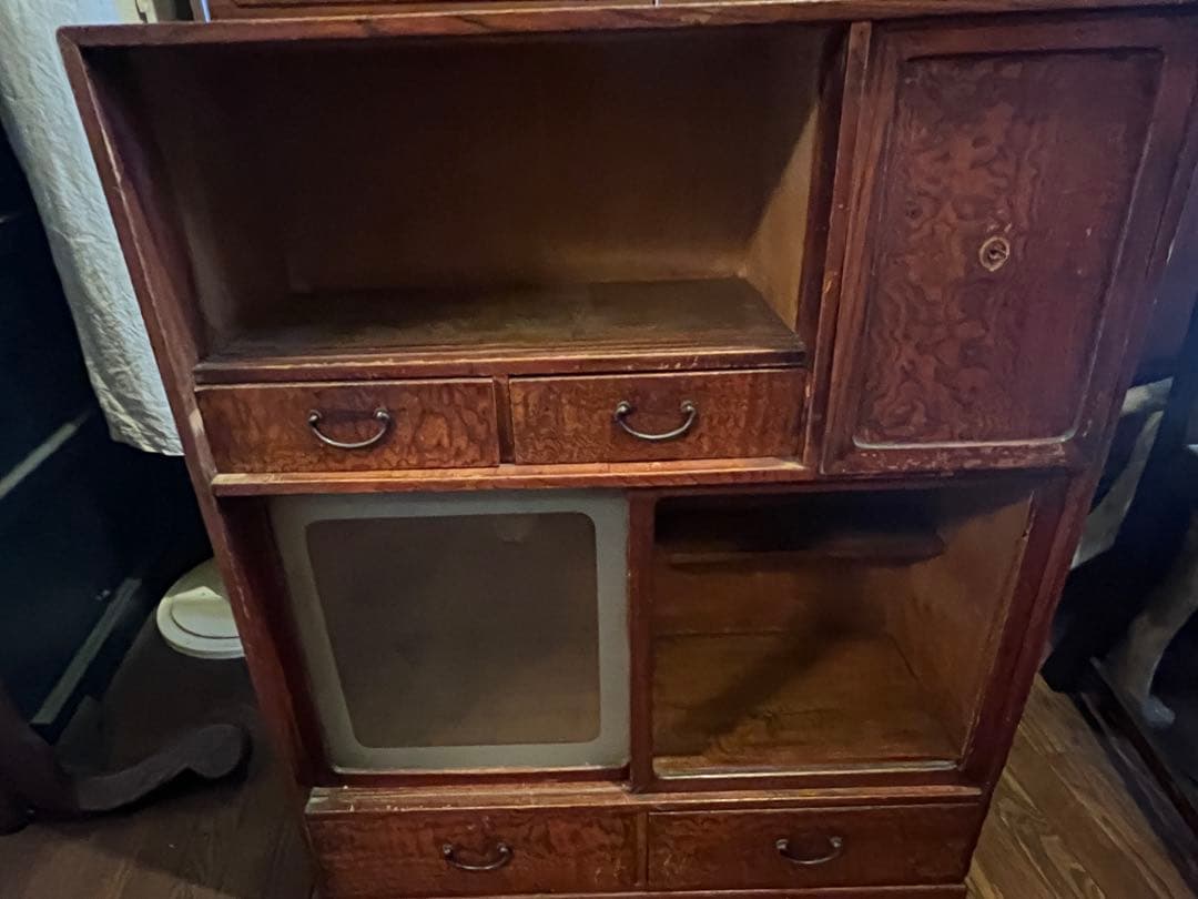 送料込❗️昭和レトロ和箪笥欅けやき？凄い杢　味あるアンティーク解体前最後のチャンス