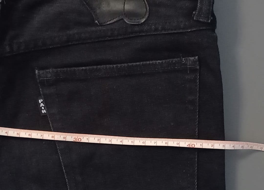 NUMBER (N)INE☆ハート涙レザーパッチ☆ブラックデニム☆スキニー☆１