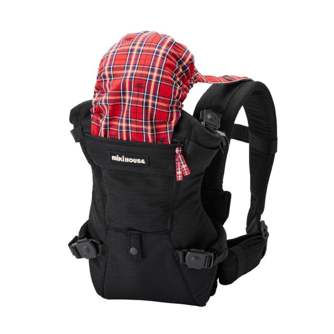 【保証書あり】miki HOUSE ファーストベビーキャリア ブラック　抱っこ紐
