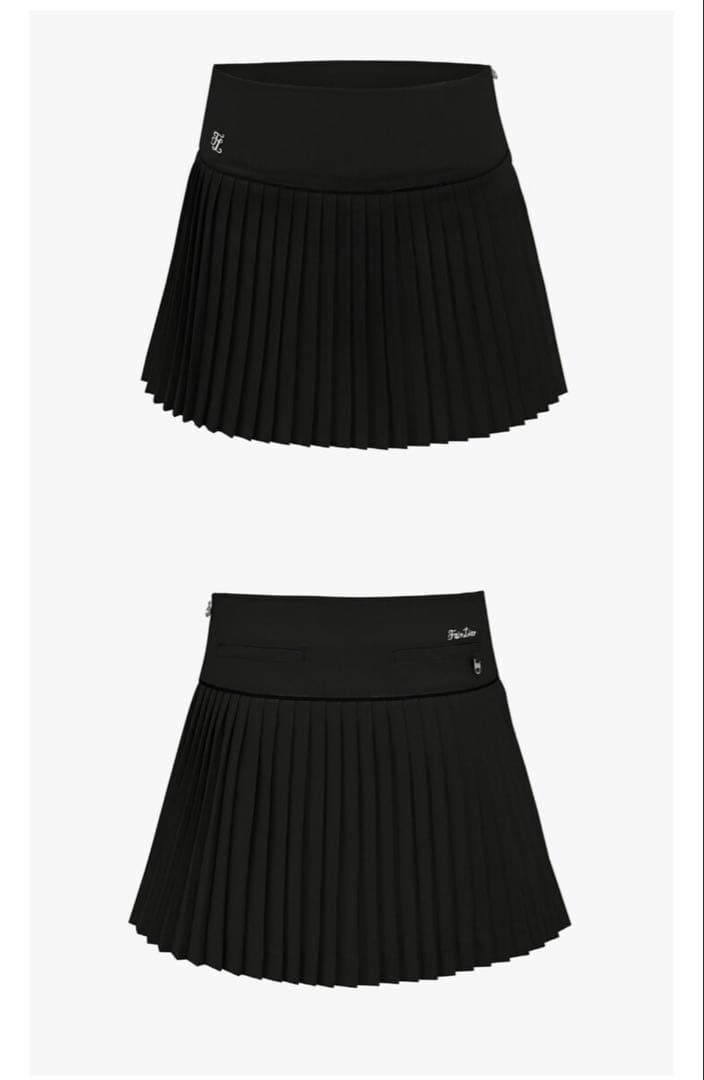 フェアライアー　ブラックプリーツスカート レディース ゴルフウェア