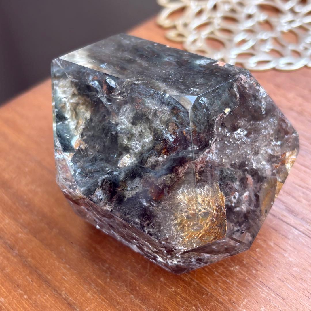 天然石 グリーン四季ガーデンクォーツ フリーフォーム置物285g