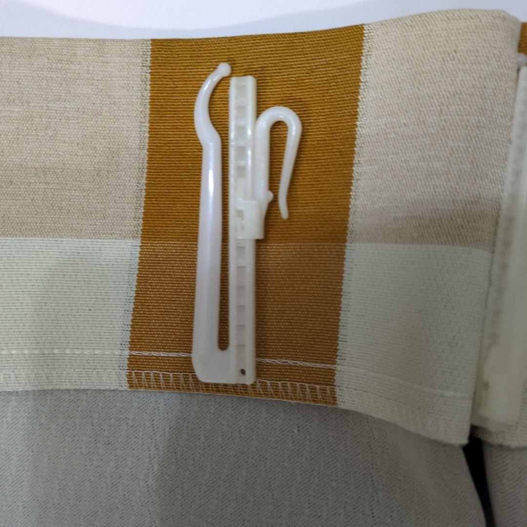 茶系オレンジ色と白のギンガムチェックカーテン