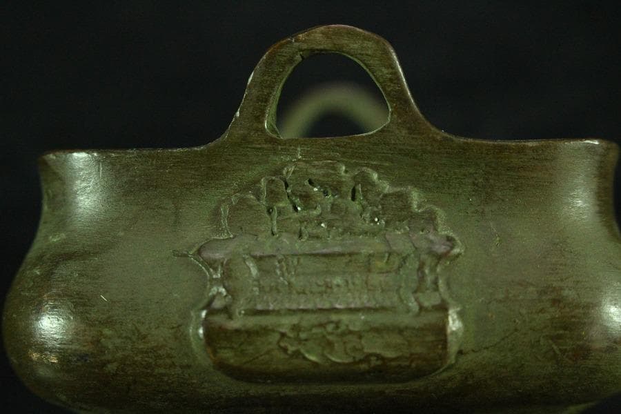 中国美術 古銅 宣徳 四方 香炉 豆香炉 古美術(K-YC538)