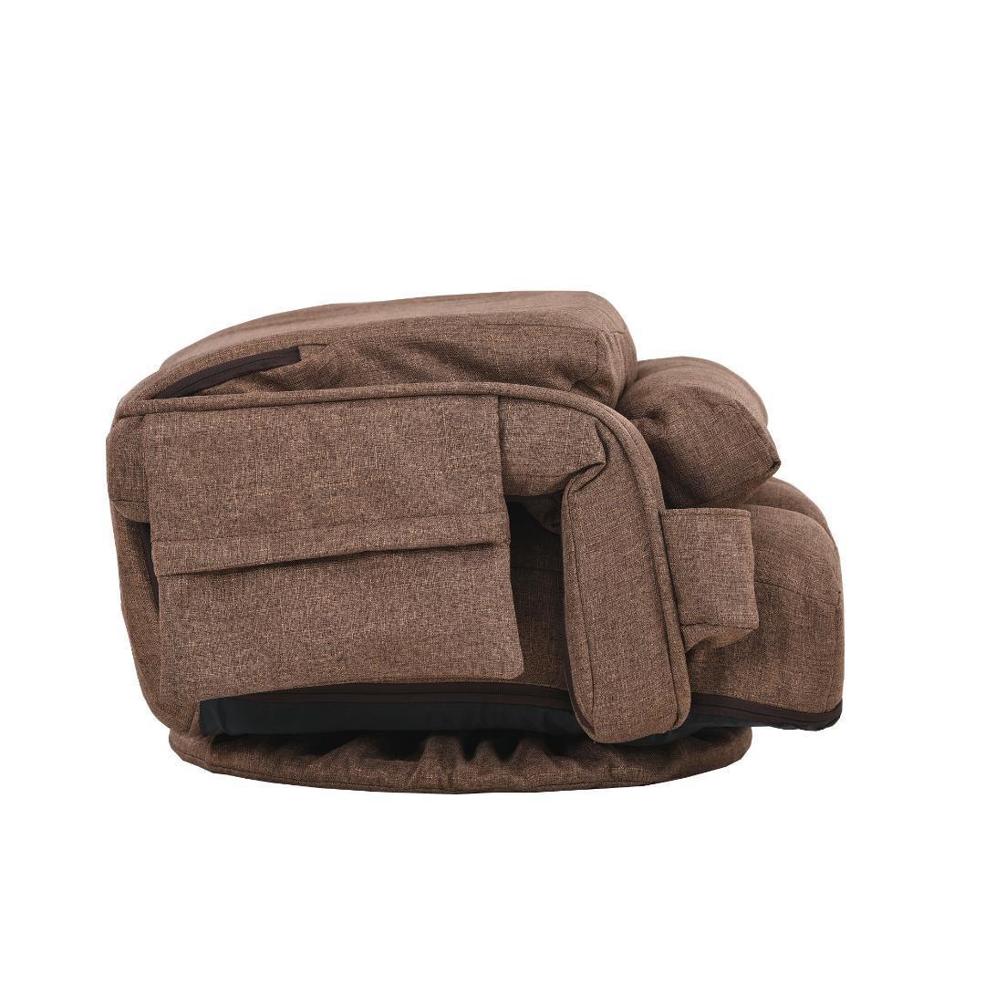 回転式座椅子肘掛けハイバック座いすリクライニング1人掛けソファー【ブラウン】