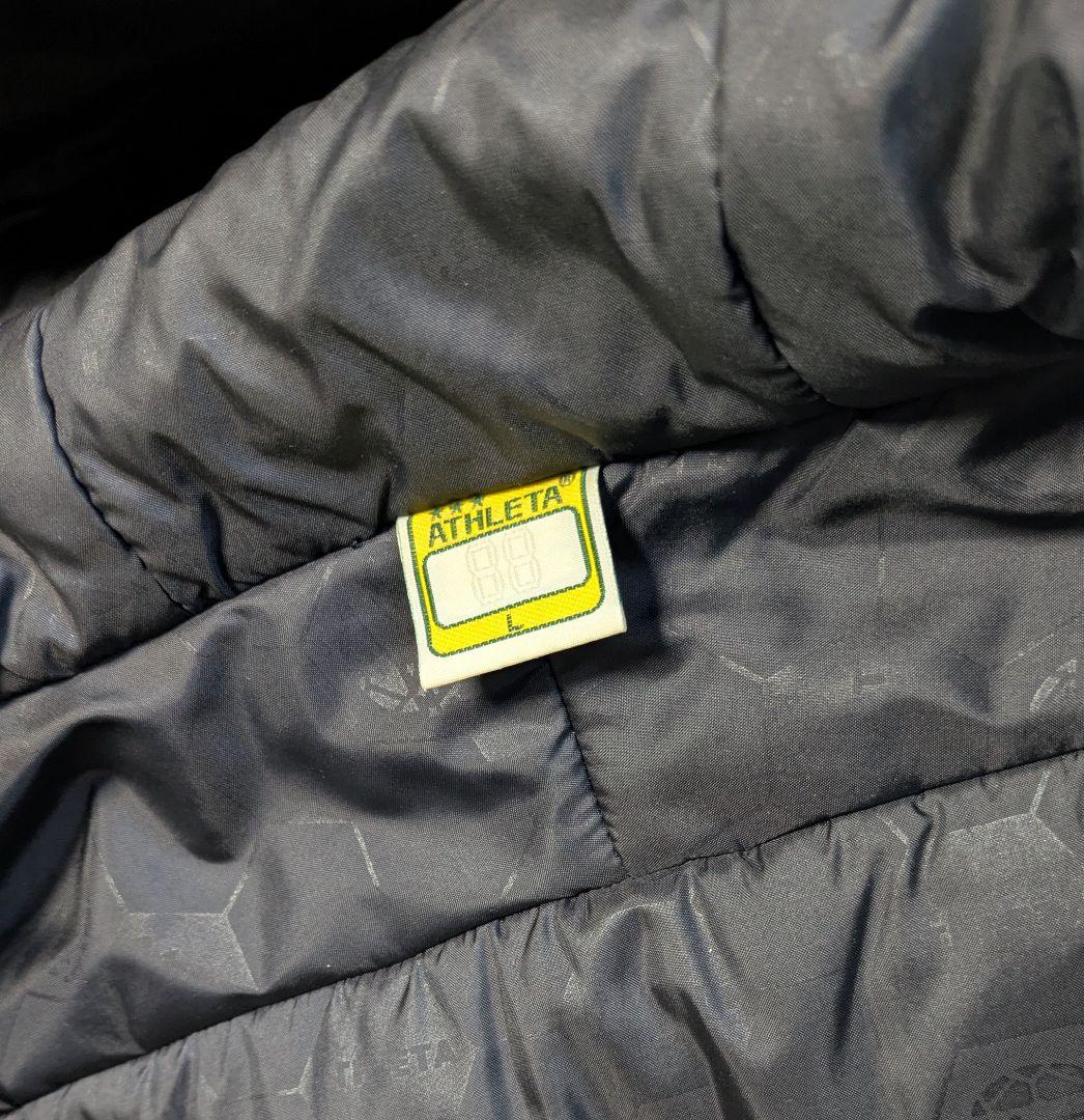 美品 希少モデル アスレタ 中綿ベンチコート ハーフ丈 ブラック系 Lサイズ
