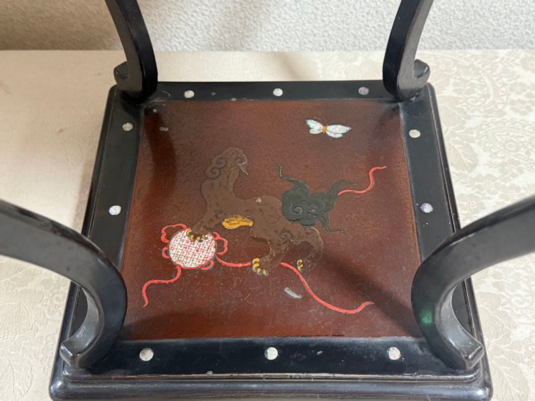 古琉球塗　螺鈿花台　茶道具　送料込み250605