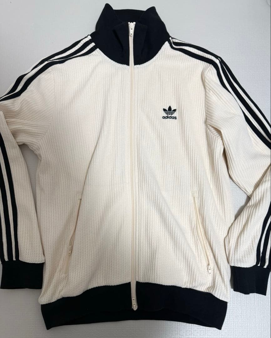 ◼️美品◼️adidas アイボリー ワッフルジャージ　XL