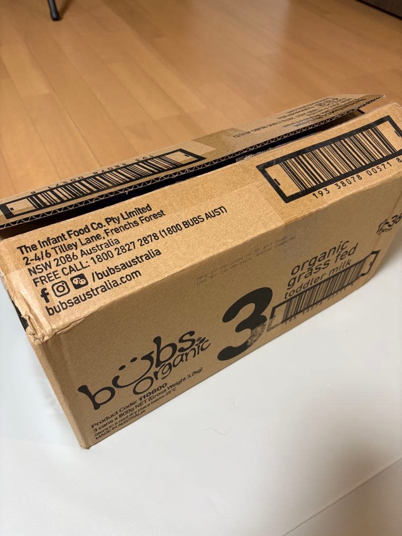 bubs organic 3 粉ミルク 400g オーガニック