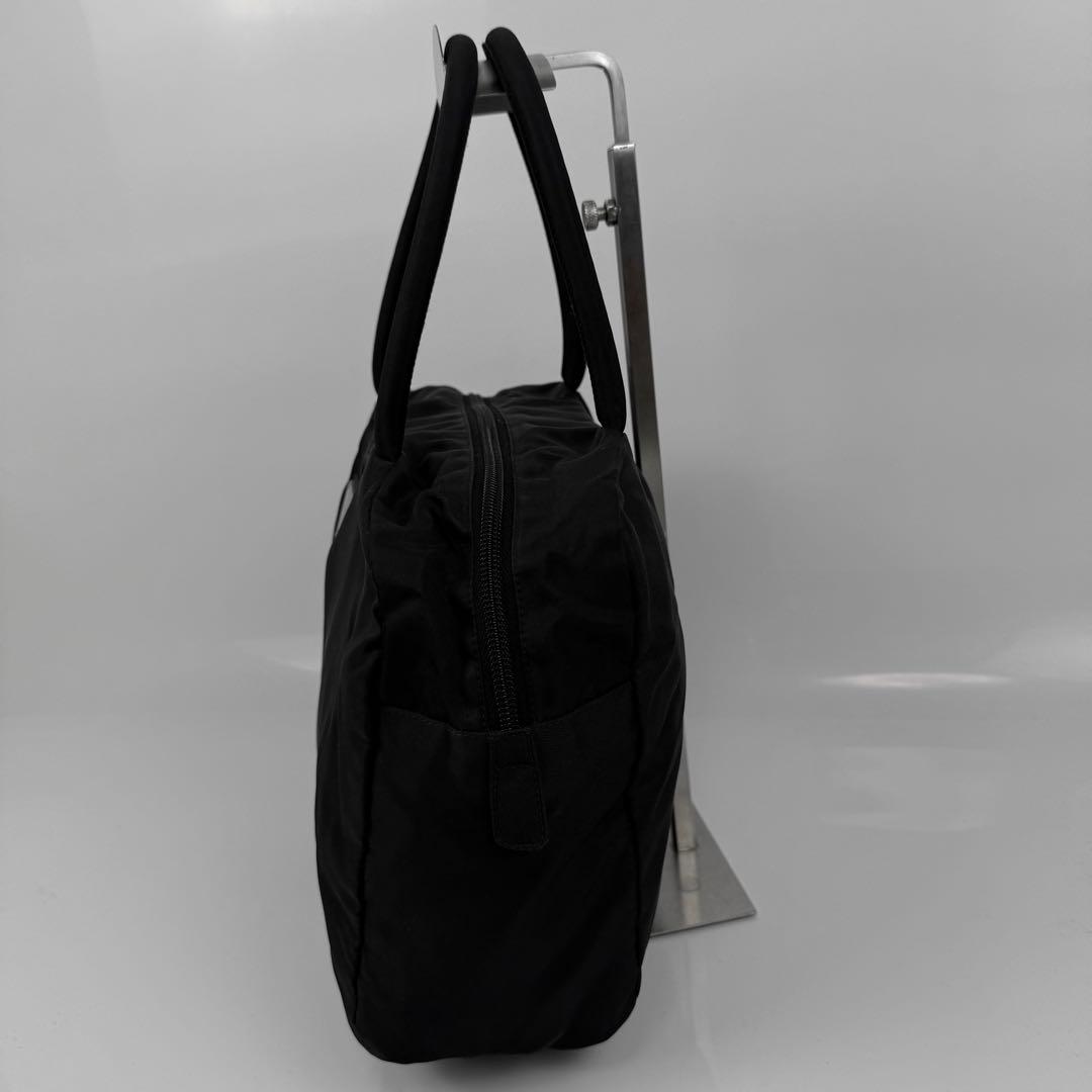 【美品】PRADA プラダ ミニボストンバッグ 三角ロゴ ナイロン 黒 白タグ