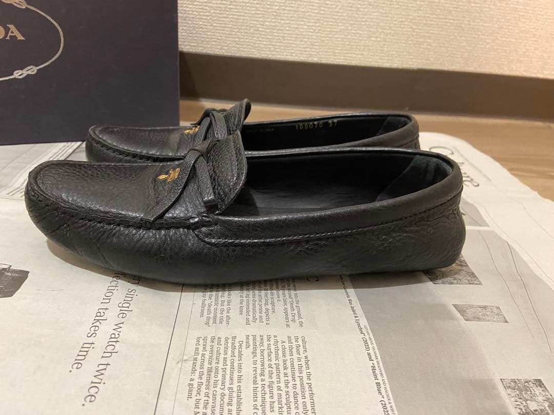 PRADA プラダ レザー ドライビングシューズ パンプス ブラック 37