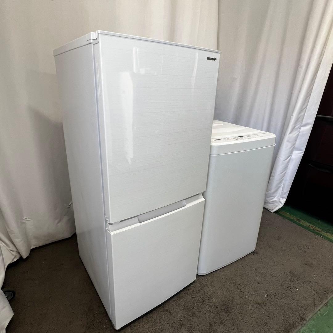 123 ⭕️冷蔵庫　洗濯機　シャープ　一人暮らし　セット　小型　安い　白　設置無料