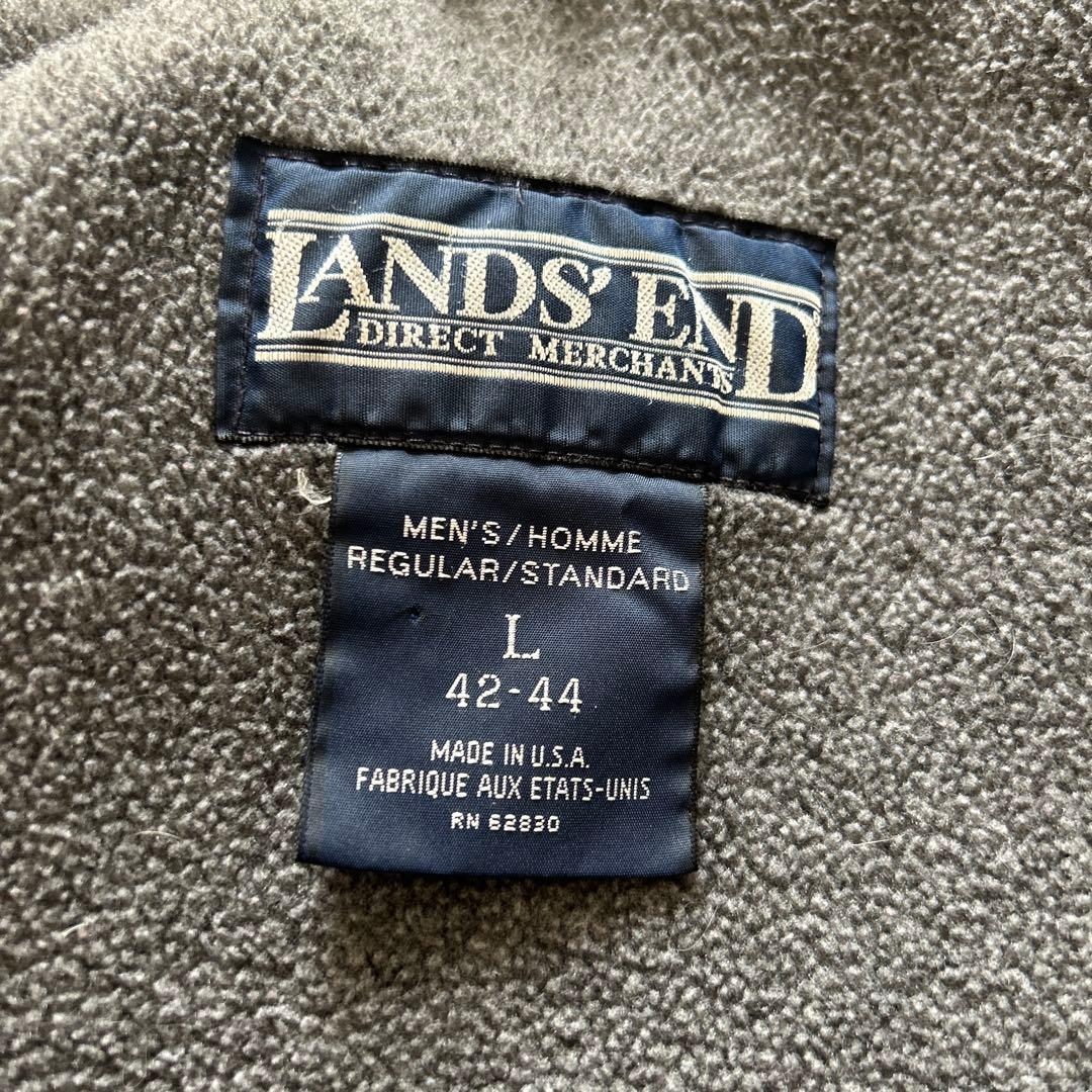 90s LANDS'END ウォームアップジャケット L USA製 ブラック