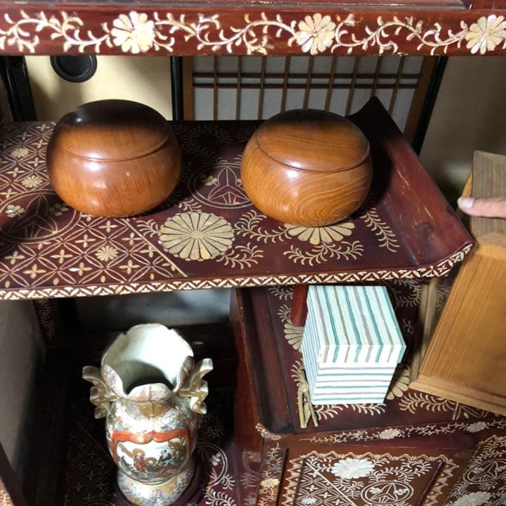 山内家　家紋　螺鈿箪笥