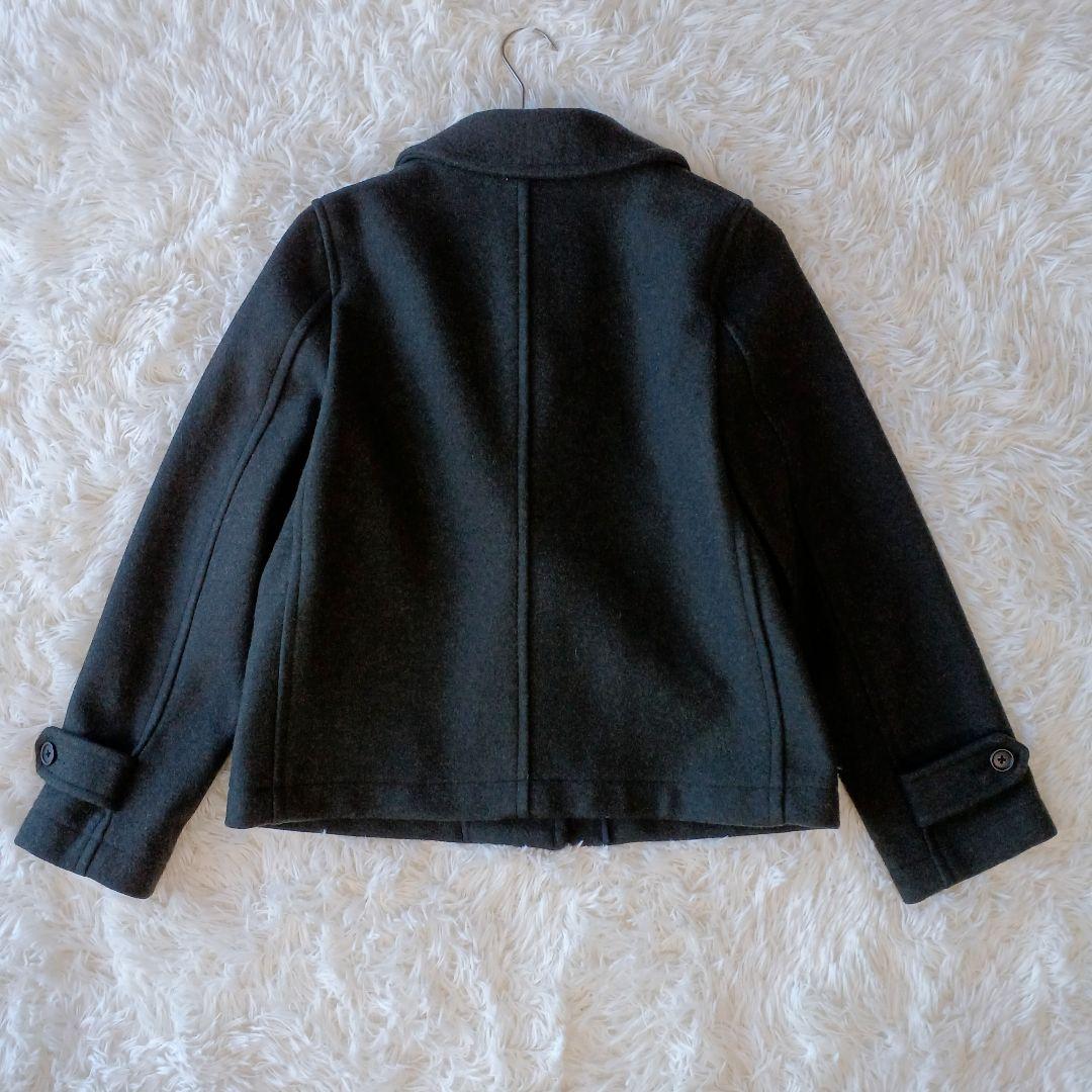 美品☆MHL. ショートコート ウール 丸襟 チャコールグレー M