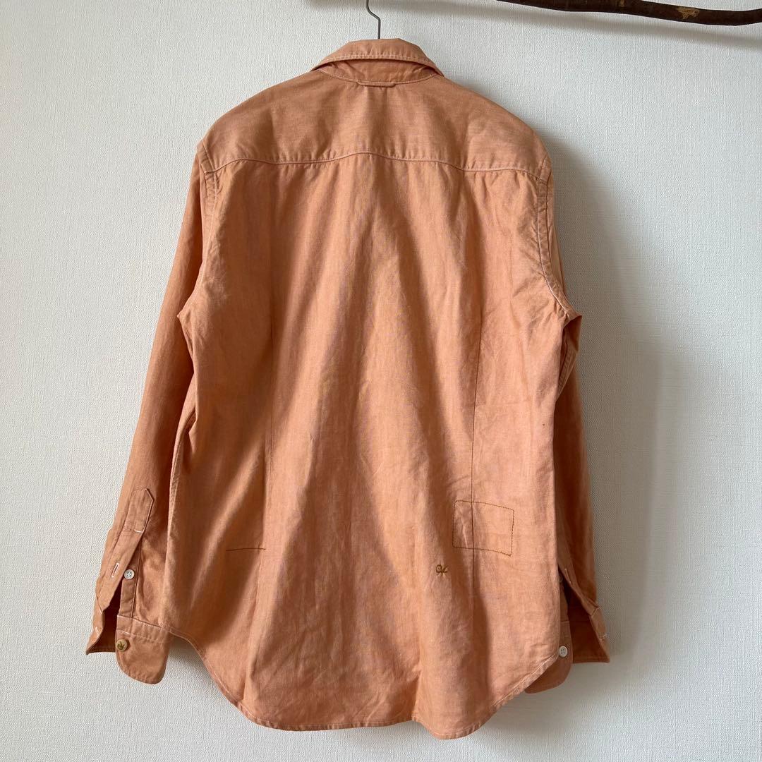 45R オレンジ色 コットン長袖シャツ