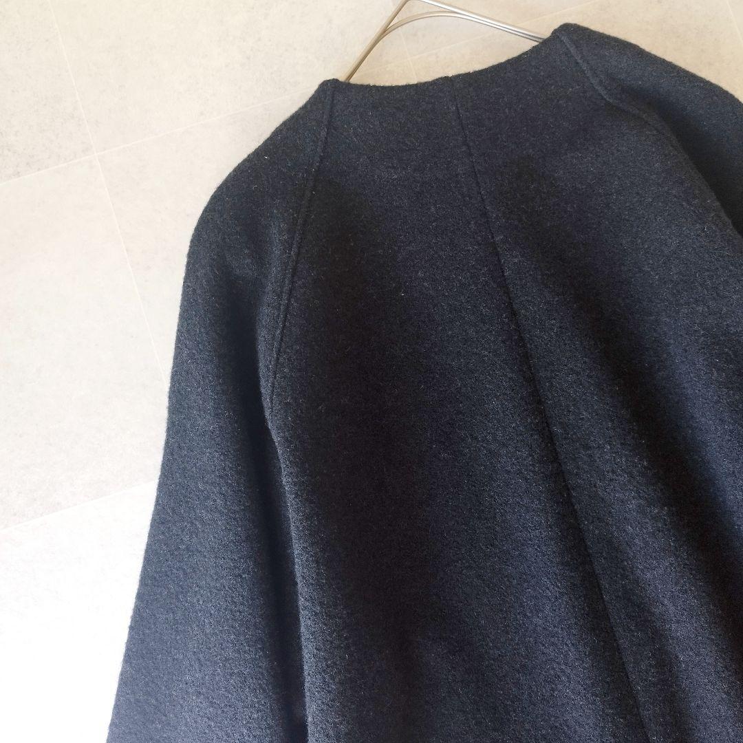 L　evam eva PRESS WOOL COAT コクーンシルエットコート