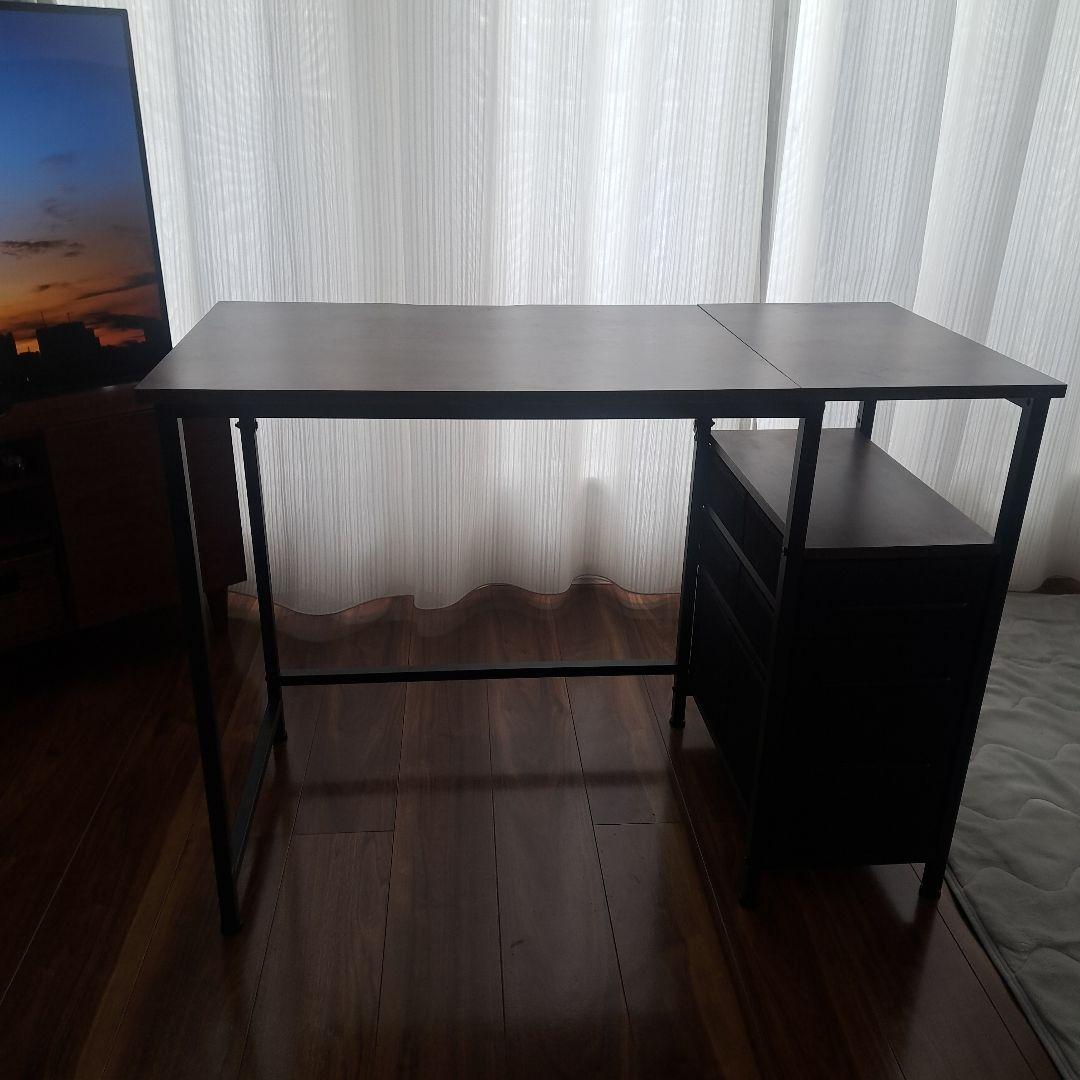 ​【左右付替可】ヴィンテージ風 ワークデスク 配線スリット付き アイアンフレーム