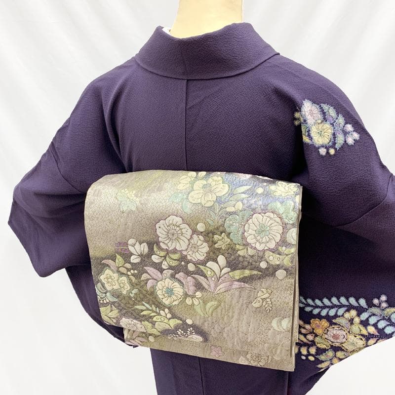 502mh52●翠山 着物&袋帯セット 付下げ訪問着 辻が花絞り きものやまと●