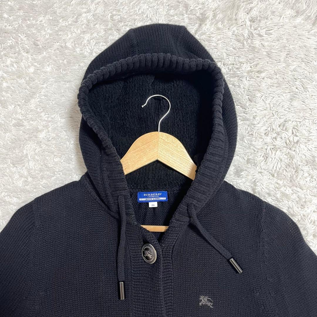 超希少✨バーバリー BURBERRY カーディガン メタルボタン 黒 38 ロゴ