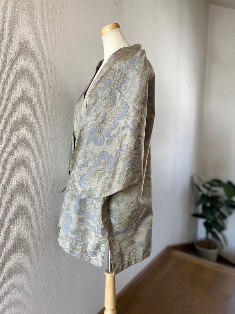 アッコー様♡大島紬　着物リメイク　作務衣　現品のみ　和のお洒落上絹素材