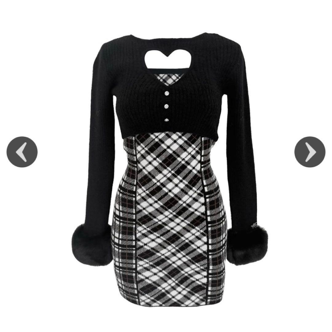 michellMacaron ミシェルマカロン ハートカットニットワンピース