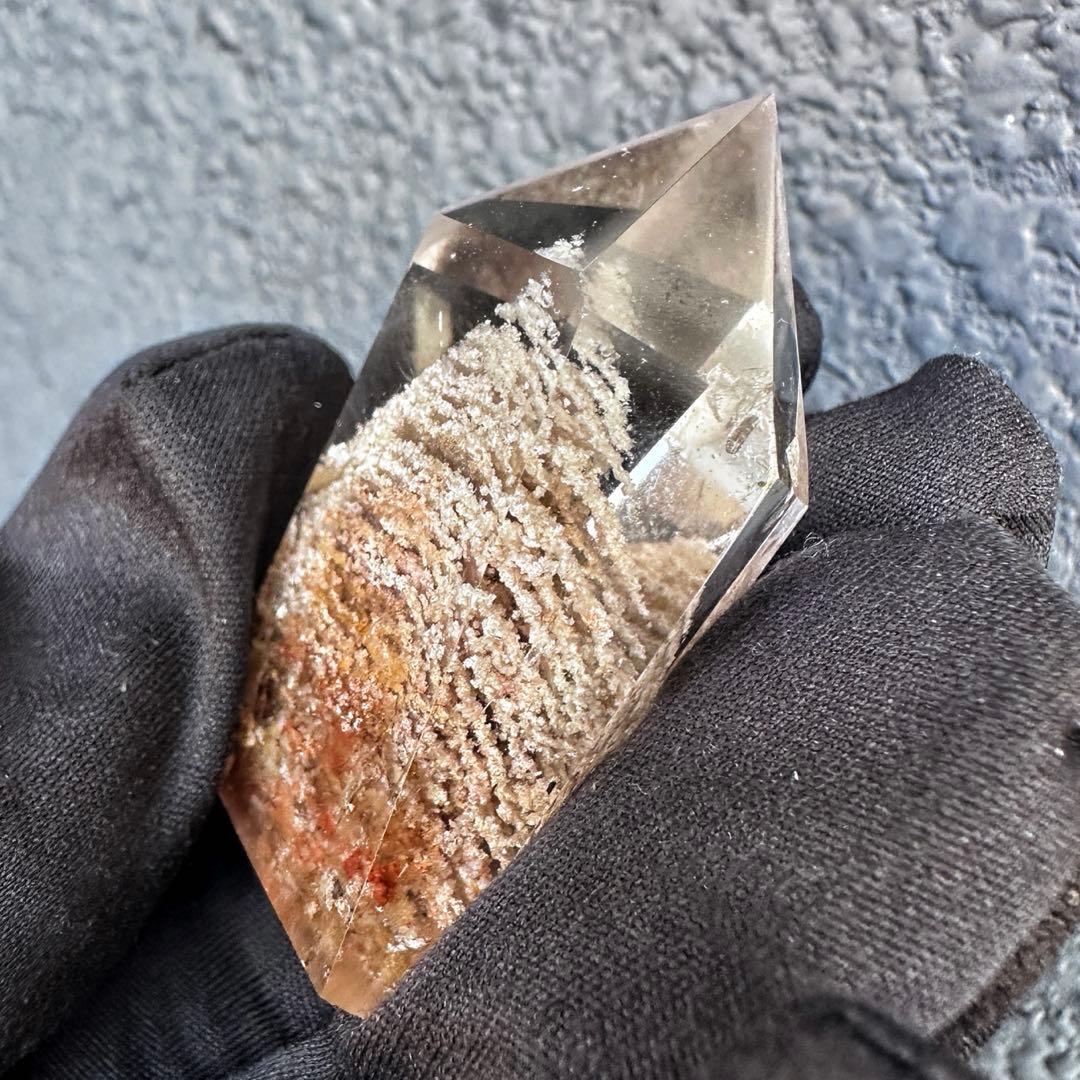 希少❗️千層ホワイトガーデンクォーツ庭園水晶パワーストーン六角柱☆天然石A1338