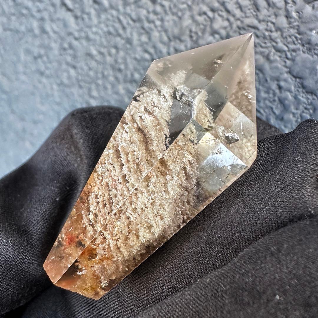 希少❗️千層ホワイトガーデンクォーツ庭園水晶パワーストーン六角柱☆天然石A1338