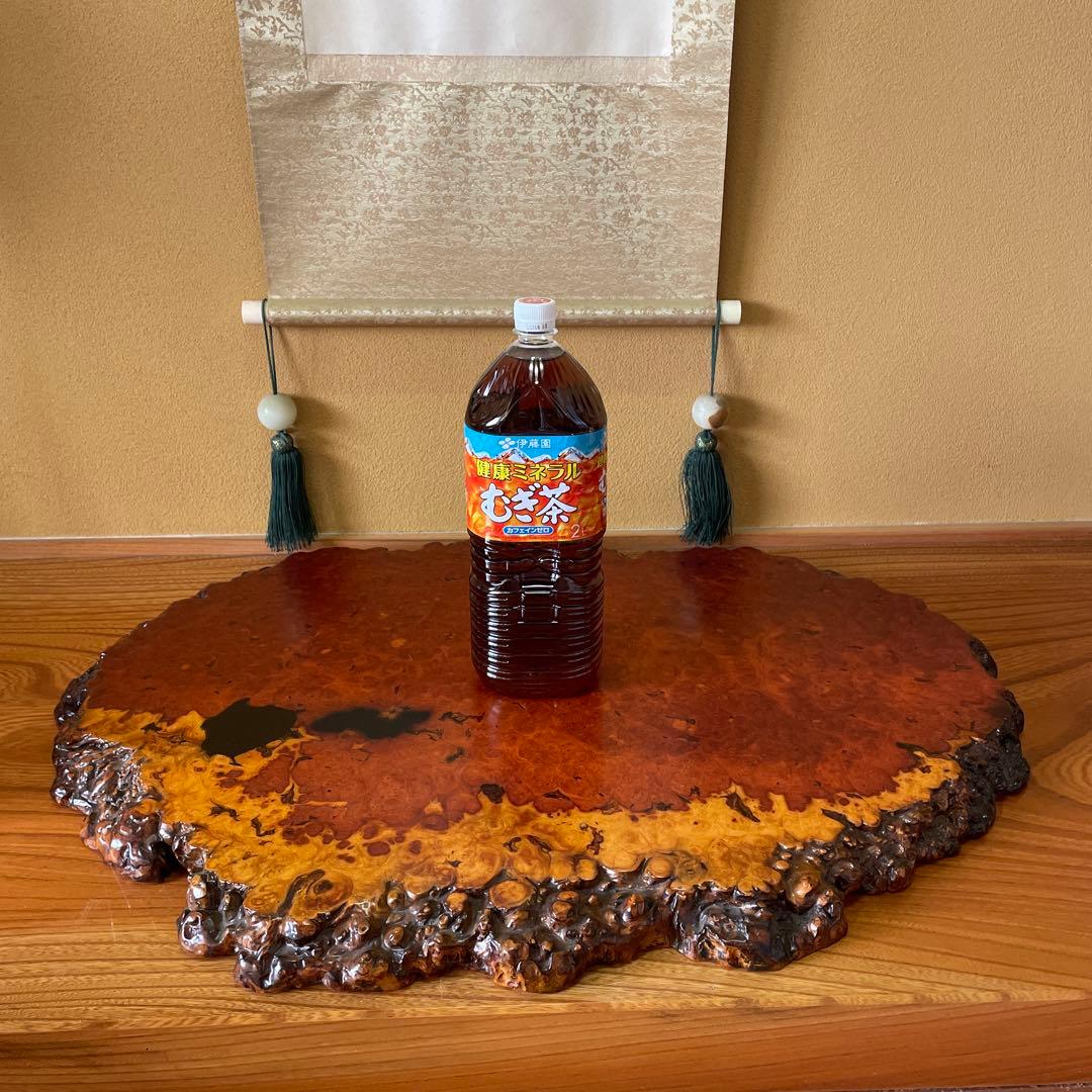 天然時代木 花梨 瘤 玉杢 花台 香台 盆栽台 輪切り 一枚板 無垢材 銘木