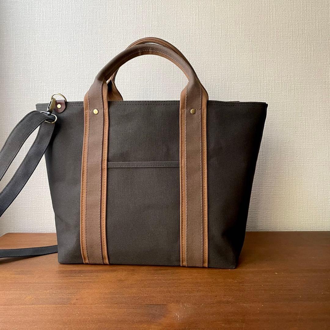 8号帆布トートバッグ(W)ブルージェイド×コーヒー　Zさま専用