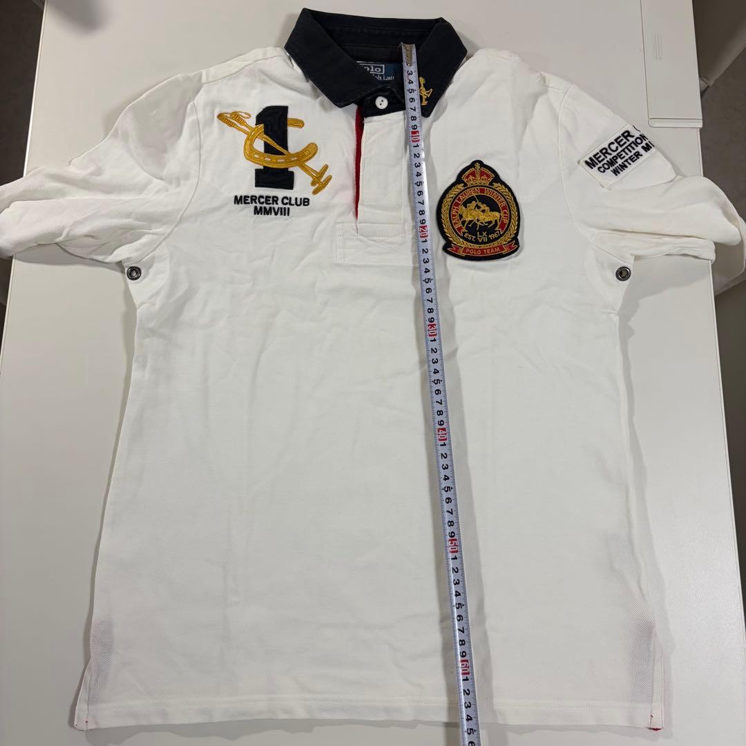 黒白POLO ポロ Ralph Lauren ラルフローレン 長袖ラガーシャツM