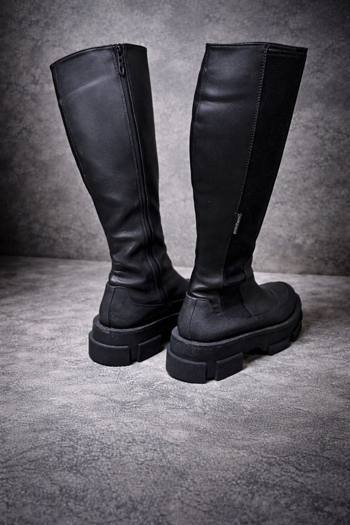 靴 both - GAO PLATFORM KNEE BOOTS-BLACK