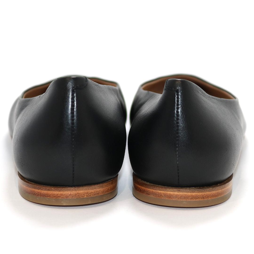 【極美品】ペリーコ ダマ フラットパンプス 38 黒 レザー スクエアトゥ 革靴