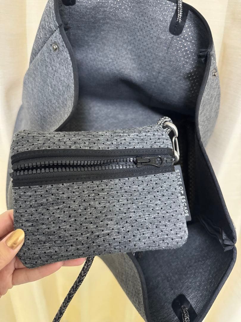 STATE OF ESCAPE グレー トートバッグ ポーチ付き