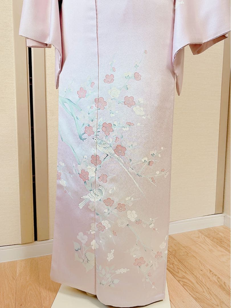 美品　訪問着　一つ紋　フルセット　裄66 加賀友禅 卒業式　入学式　M S 鳥
